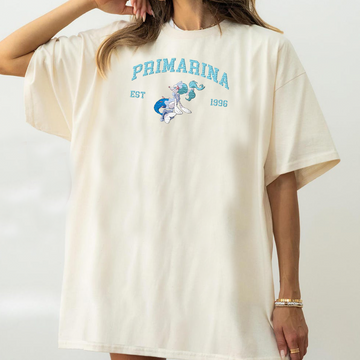 Primarina Adorable Pokémon Anime-Themed Embroidered T-Shirt,Crewneck,Hoodie-Trendy Versatile and a Thoughtful Gift for Friends,ICE-1024