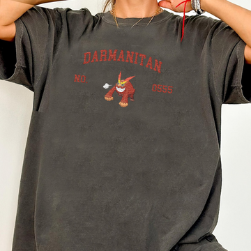 Darmanitan Adorable Pokémon Anime-Themed Embroidered T-Shirt,Crewneck,Hoodie-Trendy Versatile and a Thoughtful Gift for Friends,ICE-1658