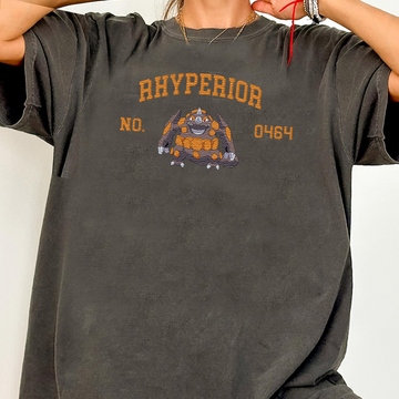 Rhyperior Adorable Pokémon Anime-Themed Embroidered T-Shirt,Crewneck,Hoodie-Trendy Versatile and a Thoughtful Gift for Friends,ICE-1559