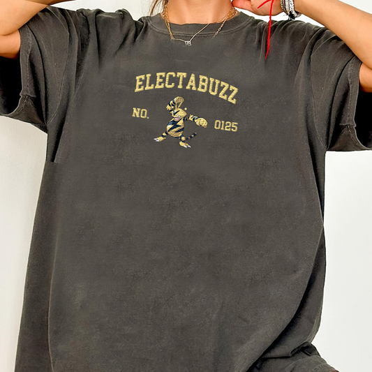 Electabuzz  Adorable Pokémon Anime-Themed Embroidered T-Shirt,Crewneck,Hoodie-Trendy Versatile and a Thoughtful Gift for Friends,ICE-1387