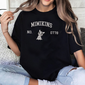 Mimikins Adorable Pokémon Anime-Themed Embroidered T-Shirt,Crewneck,Hoodie-Trendy Versatile and a Thoughtful Gift for Friends,ICE-1651