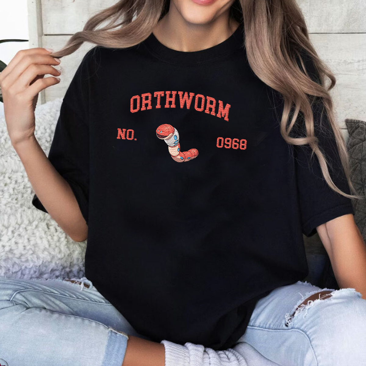 Orthworm Adorable Pokémon Anime-Themed Embroidered T-Shirt,Crewneck,Hoodie-Trendy Versatile and a Thoughtful Gift for Friends,ICE-1656