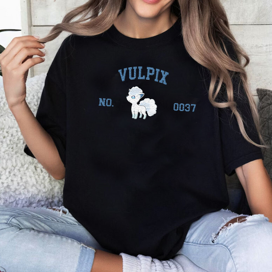 Vulpix Adorable Pokémon Anime-Themed Embroidered T-Shirt,Crewneck,Hoodie-Trendy Versatile and a Thoughtful Gift for Friends,ICE-1610
