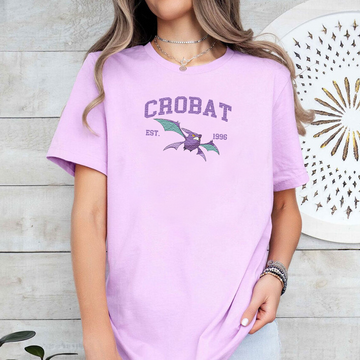 Crobat Adorable Pokémon Anime-Themed Embroidered T-Shirt,Crewneck,Hoodie-Trendy Versatile and a Thoughtful Gift for Friends,ICE-896