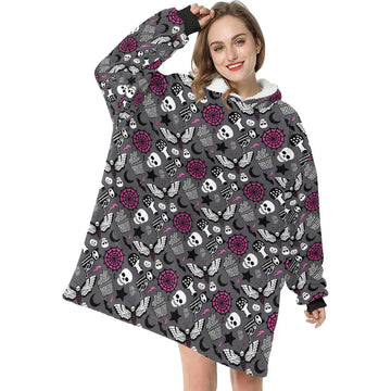 Spooky Halloween Print Blanket Pajamas,TS-L-896