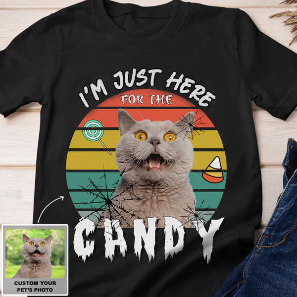 I’m Just Here For The Candy Personalized Dog Lover’s Halloween Shirt,TS-L-617