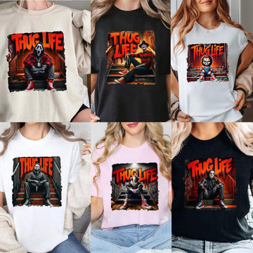 THUG LIFE Halloween Horror Characters T-shirt,Crewneck,Hoodie,TS-CT-843