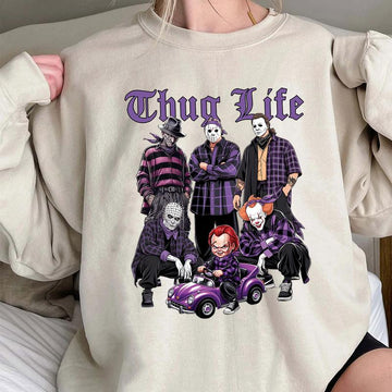 Halloween Thug Life Horror Characters Graphic T-Shirt,Crewneck,Hoodie,TS-CT-839