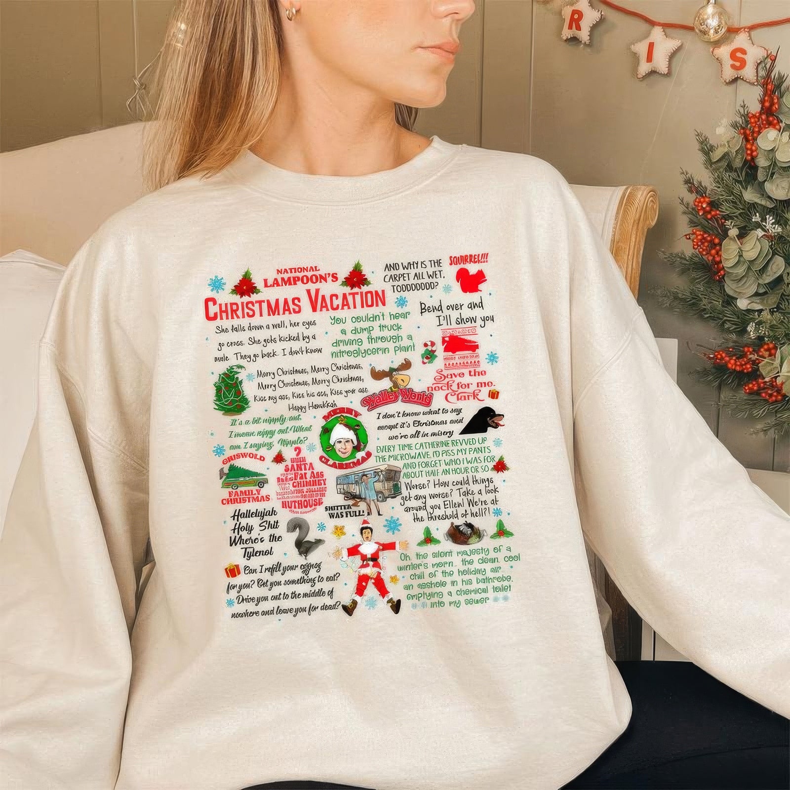 Weihnachtsferien Filmfigur T-Shirt, Rundhalsausschnitt, Hoodie, Weihnachtsgeschenk, TS-C-944
