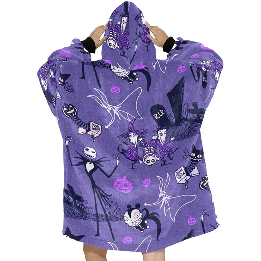 Light Purple Nightmare Before Christmas Print Blanket Pajamas,TS-L-883