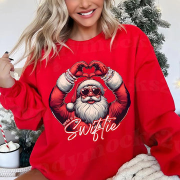 Heart Hands Christmas Santa ls A Swlftie Unisex Cute T-Shirt,Crewneck,Hoodie For Gift,TS-C-973