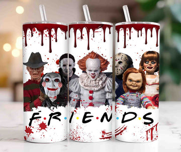 Halloween Friends 20oz Tumbler Wrap,Horror Character Drinkware,C-Y-739