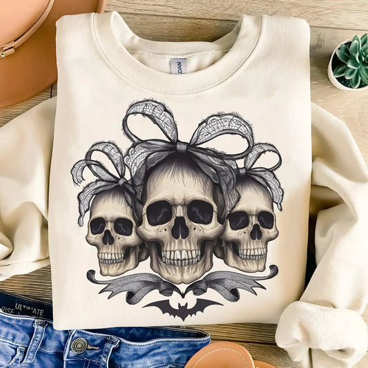 Halloween Spooky Skull Coquette Bow T-Shirt,Gift For All,TS-CT-777