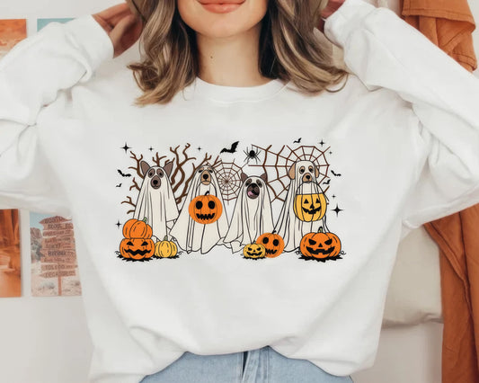 Happy Dog Halloween Retro Spooky Season T-Shirt,Crewneck,Hoodie,TS-C-823