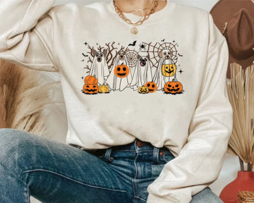 Happy Dog Halloween Retro Spooky Season T-Shirt,Crewneck,Hoodie,TS-C-823