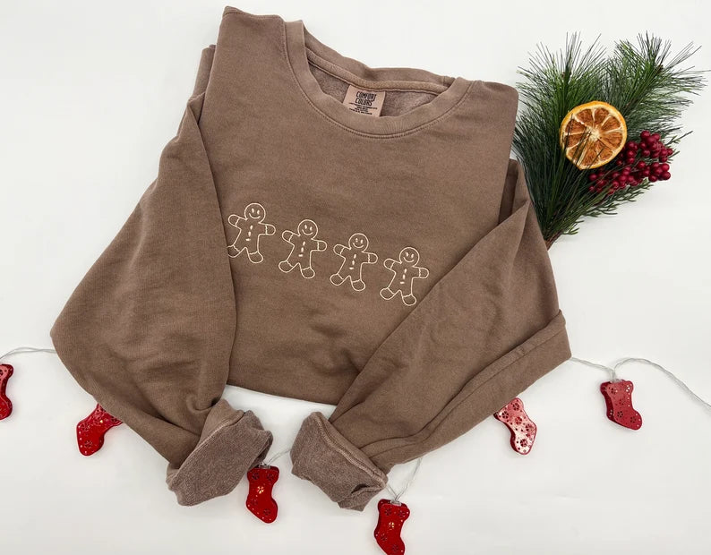 Candy Cane Embroidered Comfort Colors Sweatshirt,Holiday Gifts,TS-L-598