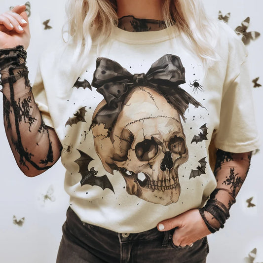 Halloween Skull Bow Skeleton Crewneck,Gift For All,TS-CT-775