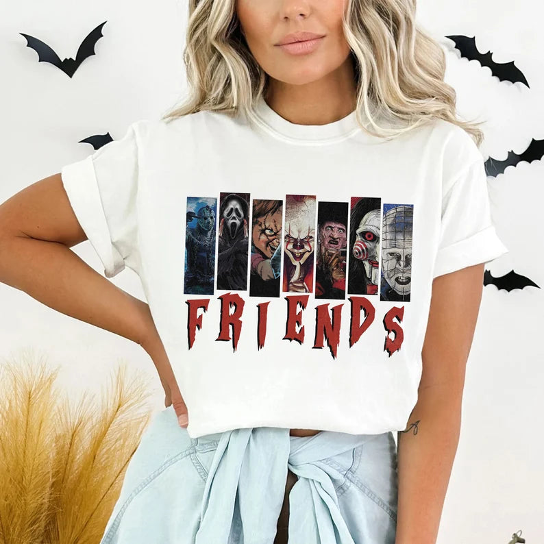 Friends Horror Characters Happy Halloween Crewneck,Gift For All ,TS-Y-732