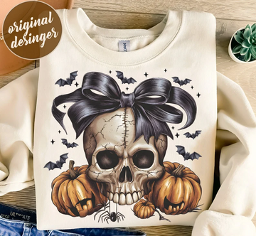 Halloween Spooky Skull Coquette Bow Hoodie,Gift For All,TS-CT-776