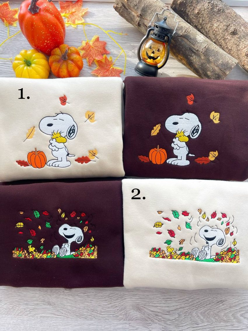 Stylish Embroidered Snoopy Autumn T-Shirt,Best Gift,TS-C-653